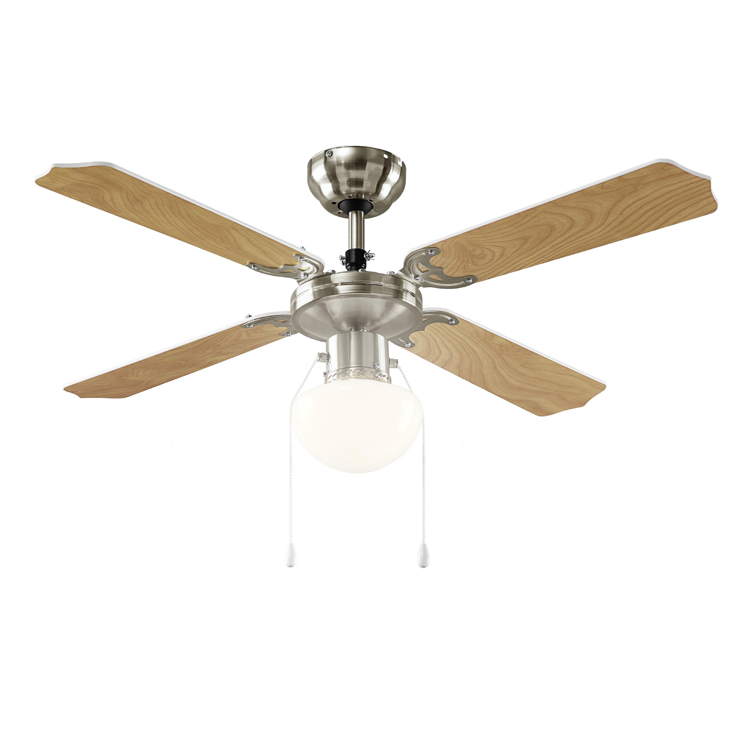 eglo-ballina-deckenventilator-mit-licht-132-cm-5-fl-gel-silber-eiche image 5