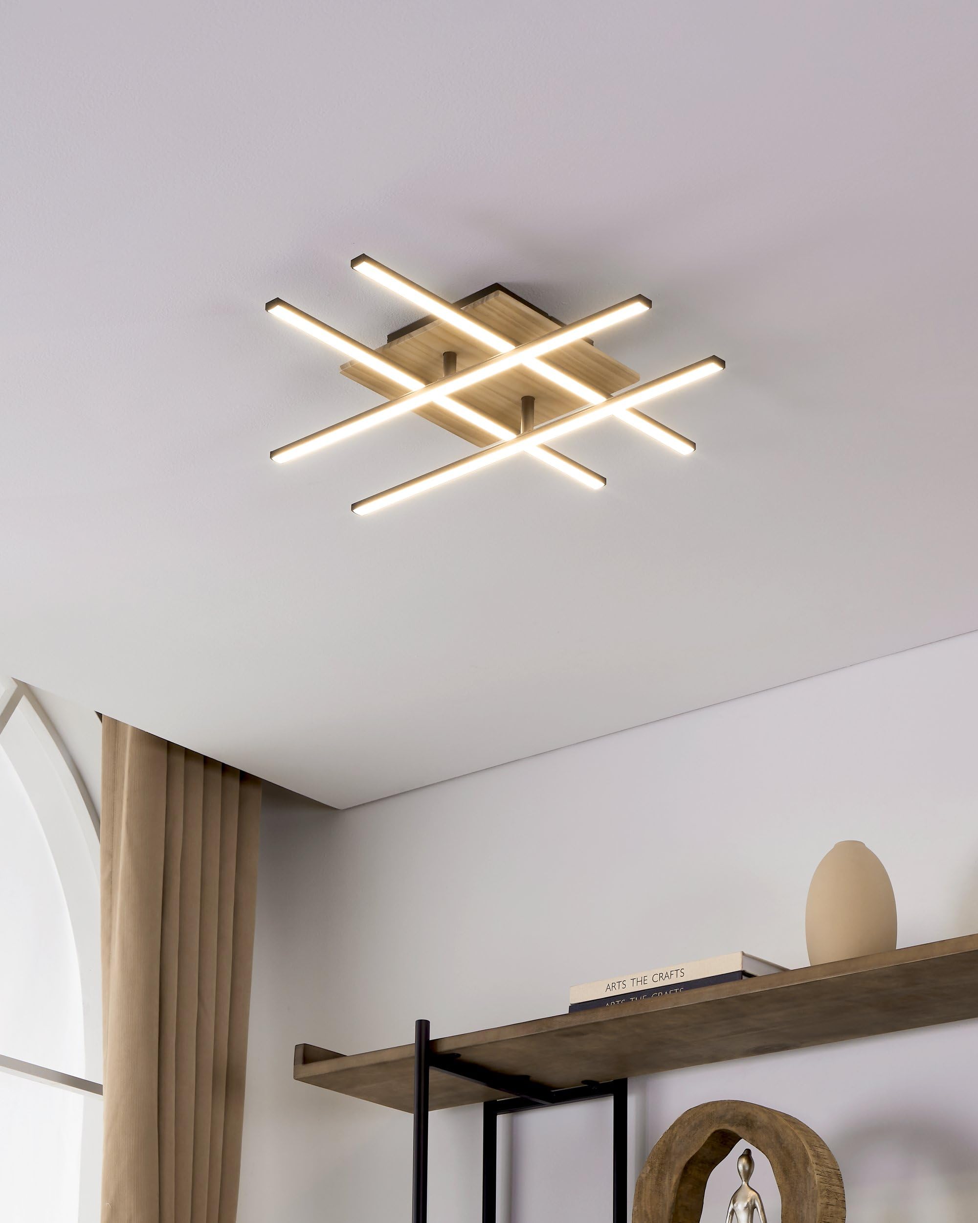 eglo-marinello-1-led-deckenleuchte-4-flammig-50-cm-schwarz-mit-pinienholz-warmwe image 3
