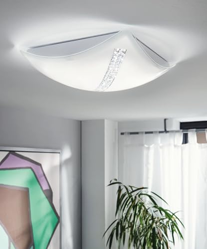 eglo-osseja-led-deckenleuchte-34-x-34-cm-wei-mit-brillantglas-1850-lumen-warmwei image 4