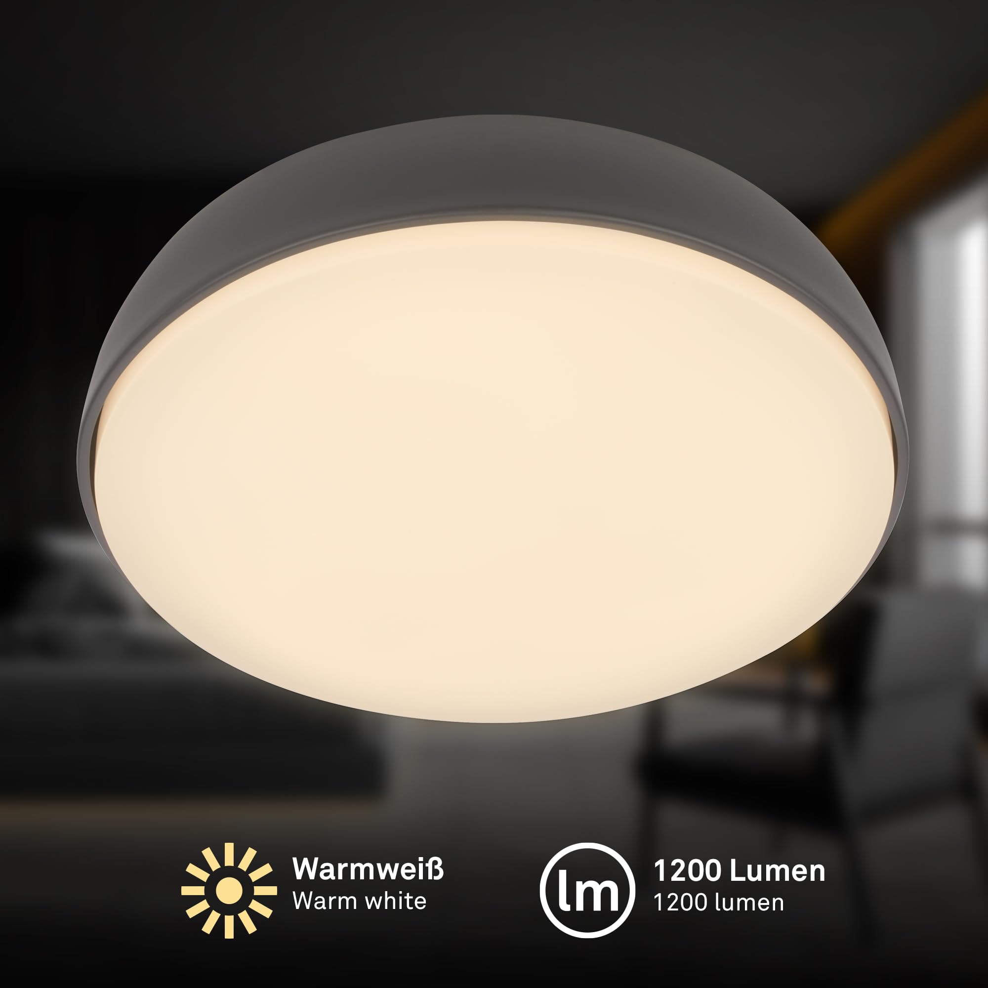 briloner-led-deckenlampe-rund-warmwei-10w-1200lm-28-5x7-6-cm-anthrazit image 2