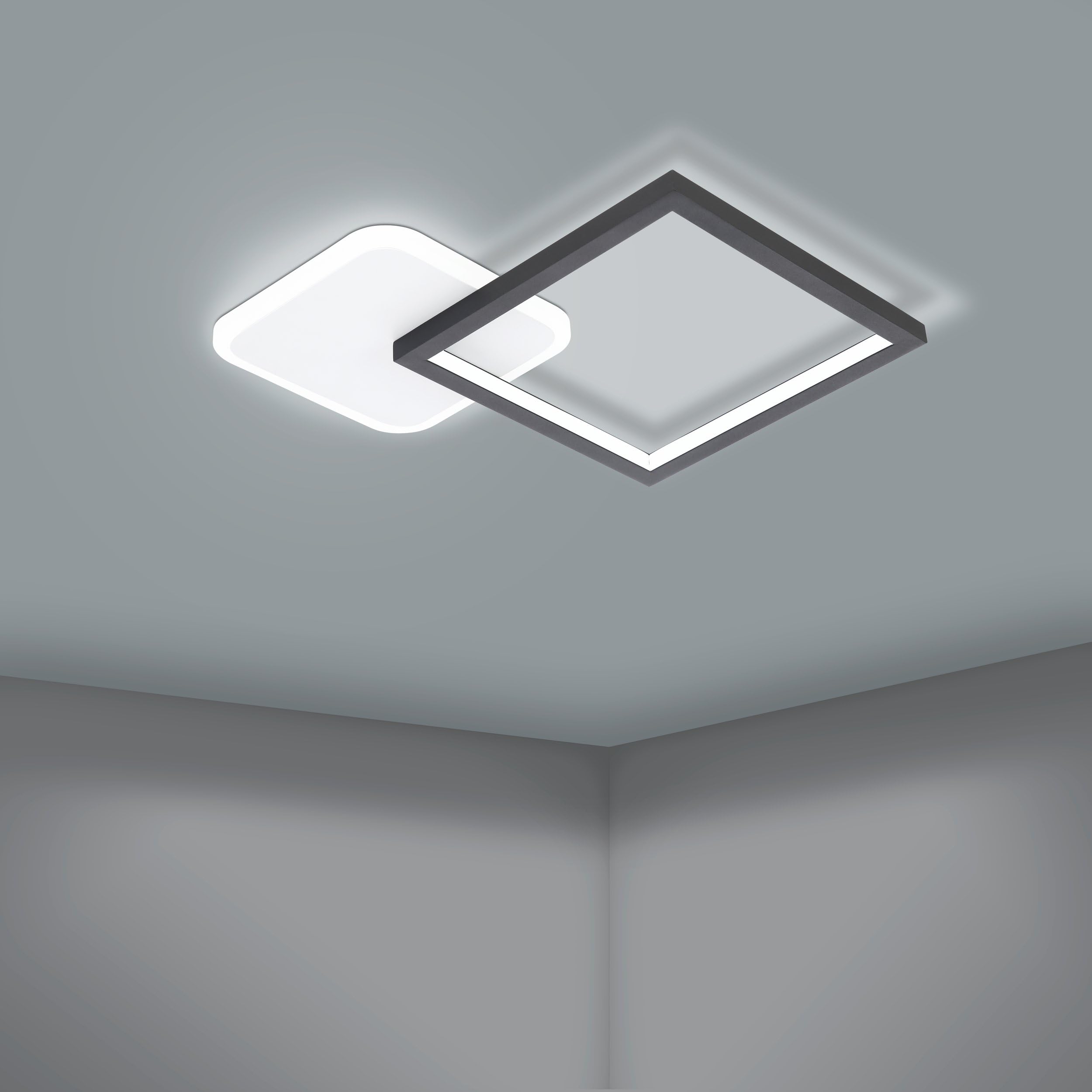 eglo-gafares-dimmbare-led-deckenleuchte-33x33cm-mit-fernbedienung-wei-schwarz image 2