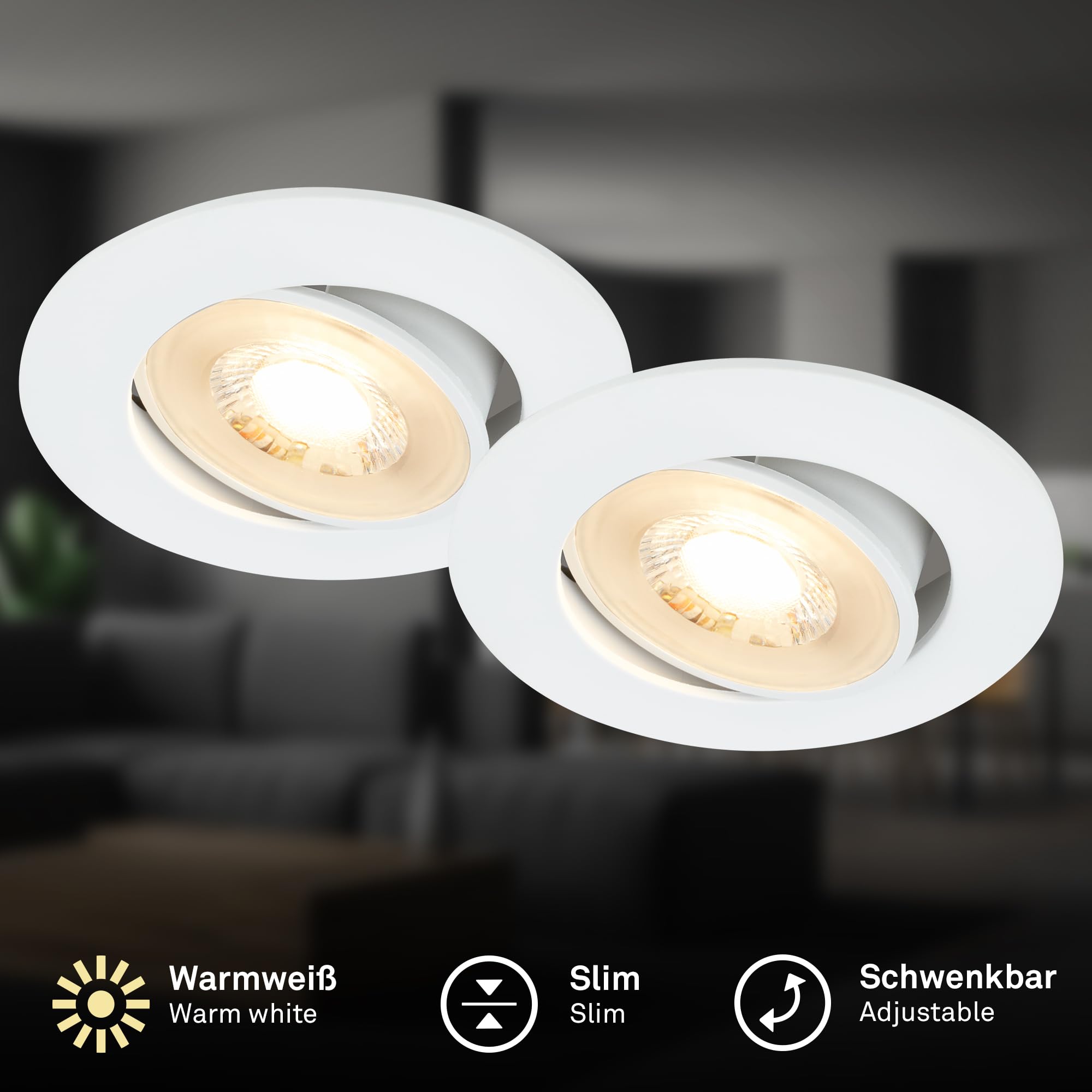 briloner-2er-set-led-einbaustrahler-230v-schwenkbar-warmwei-68mm-wei image 2