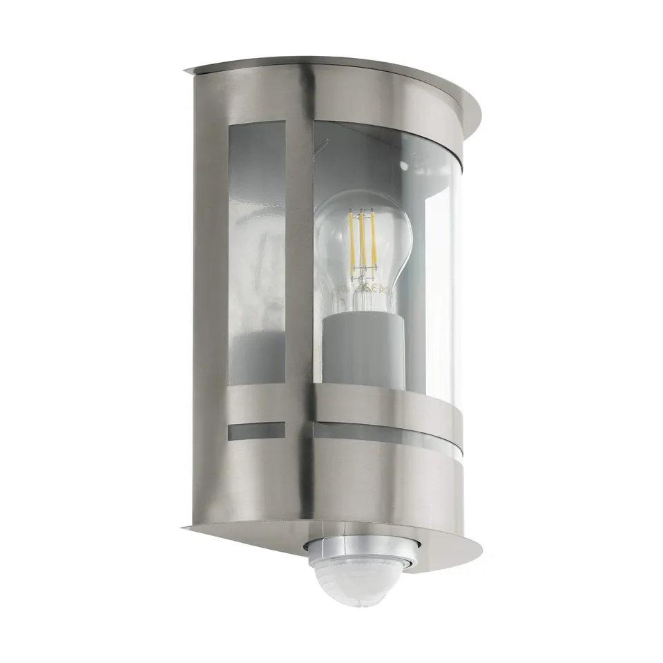 eglo-tribano-au-en-wandlampe-e27-silber-mit-bewegungsmelder-ip44 image 1