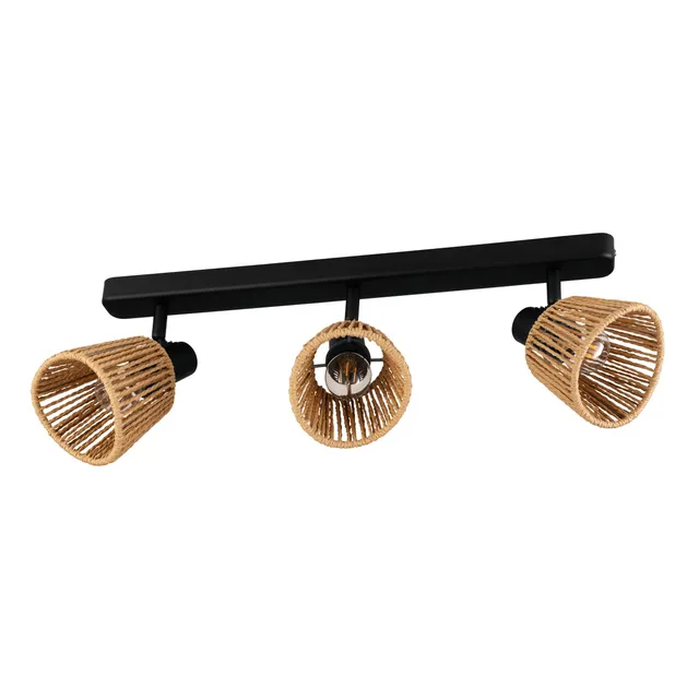 eglo-keelby-deckenstrahler-3-flammig-e14-stahl-schwarz-bast-natur image 1