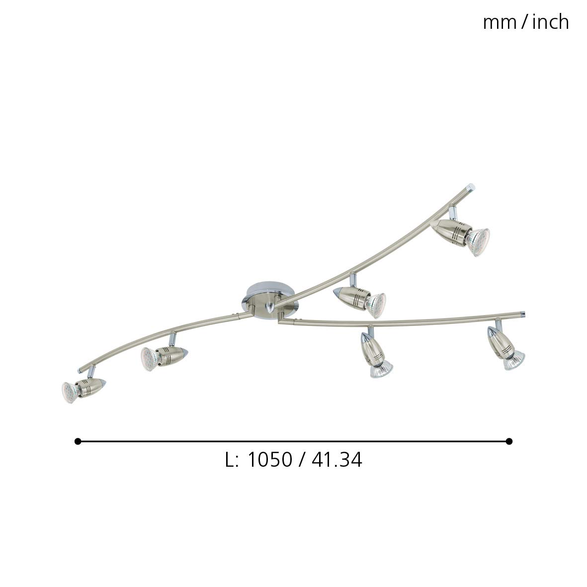 eglo-deckenleuchte-magnum-led-6-flammig-105cm-nickel-matt-chrom-schwenkbar-gu10- image 4