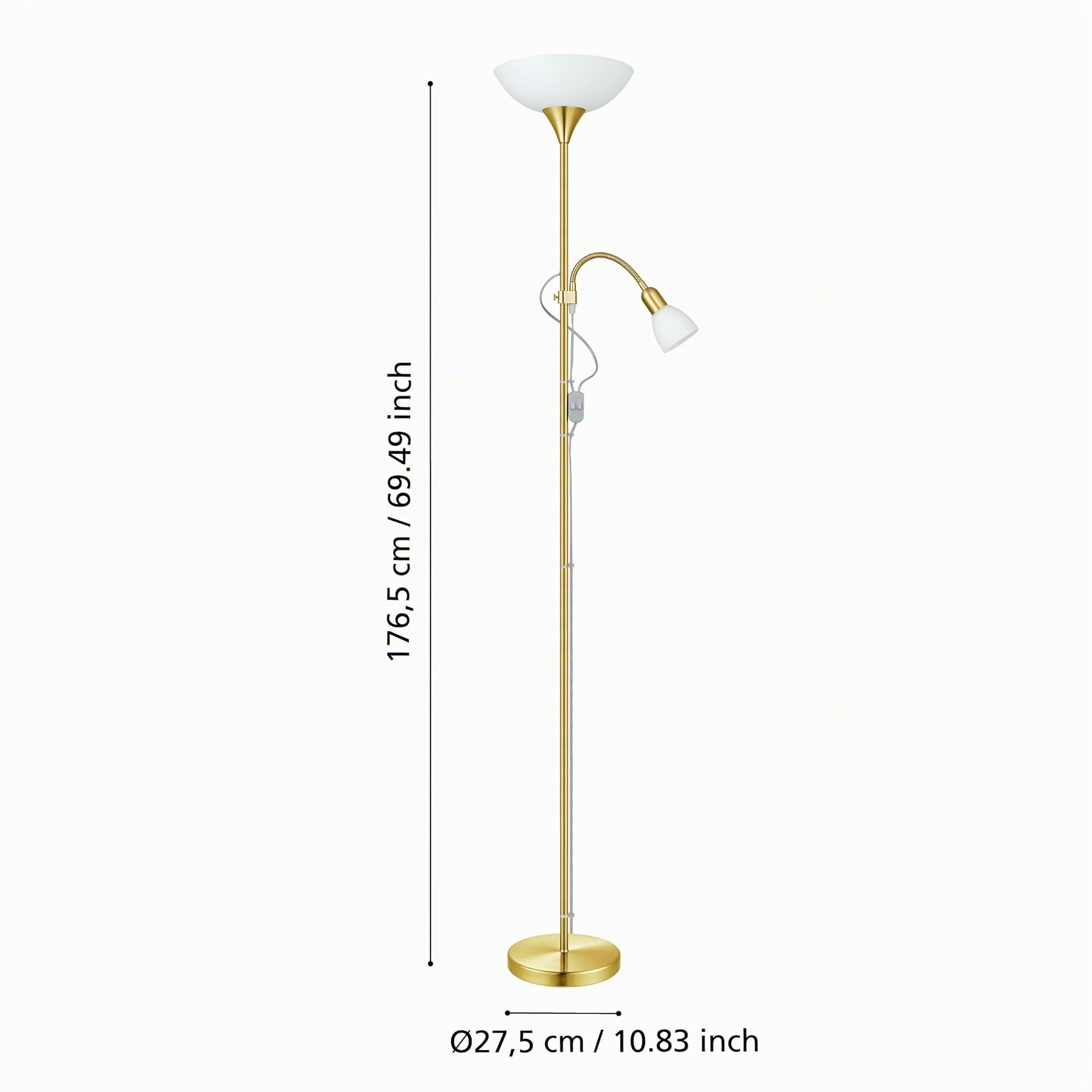 eglo-up-2-stehlampe-2-flammig-messing-matt-wei-e27-e14 image 3