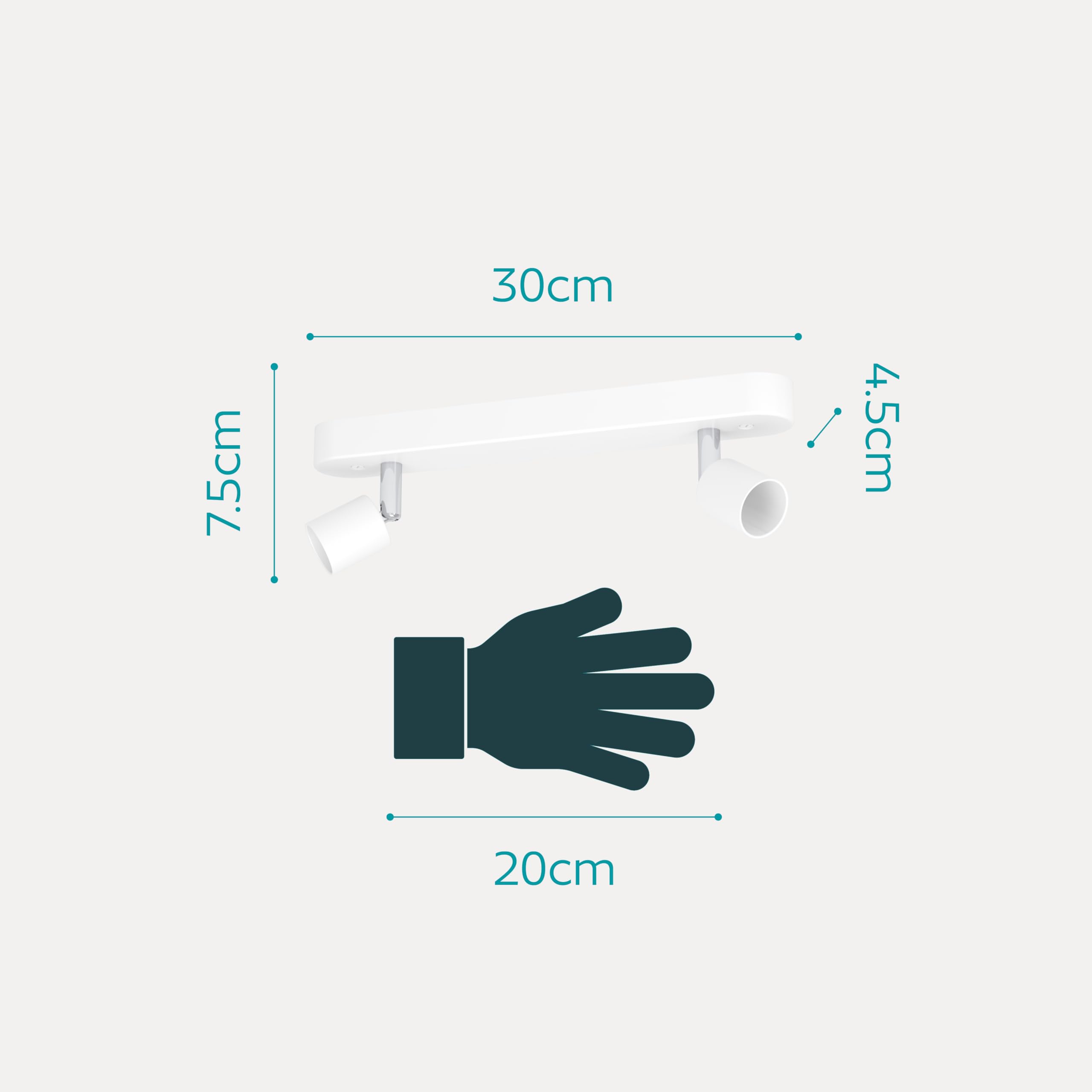 eglo-stecci-e-deckenlampe-2-flammig-spotbalken-wei-30-cm-gu10 image 5