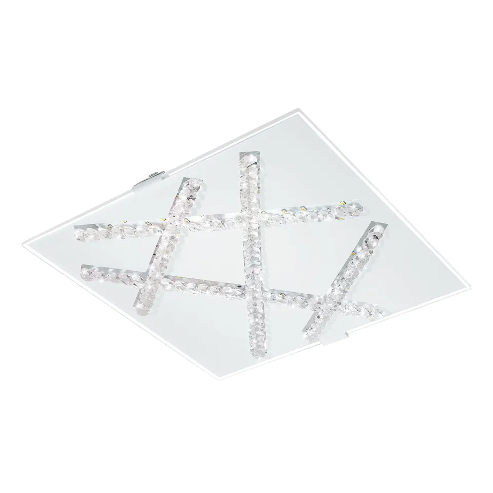 eglo-sorrenta-led-deckenlampe-29x29-cm-stahl-wei-glas-warmwei image 1
