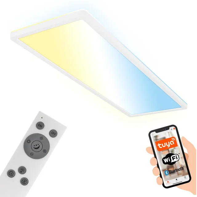 briloner-led-deckenlampe-flach-smart-home-22w-3000lm-cct-app-sprache-wei-58cm image 1