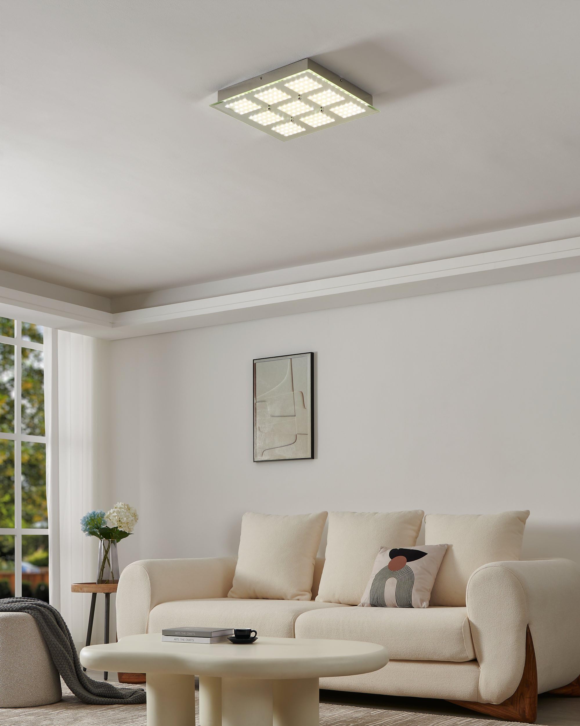 eglo-pallante-led-deckenleuchte-41-x-41-cm-stahl-chrom-brillantglas-4200-lumen-4 image 2