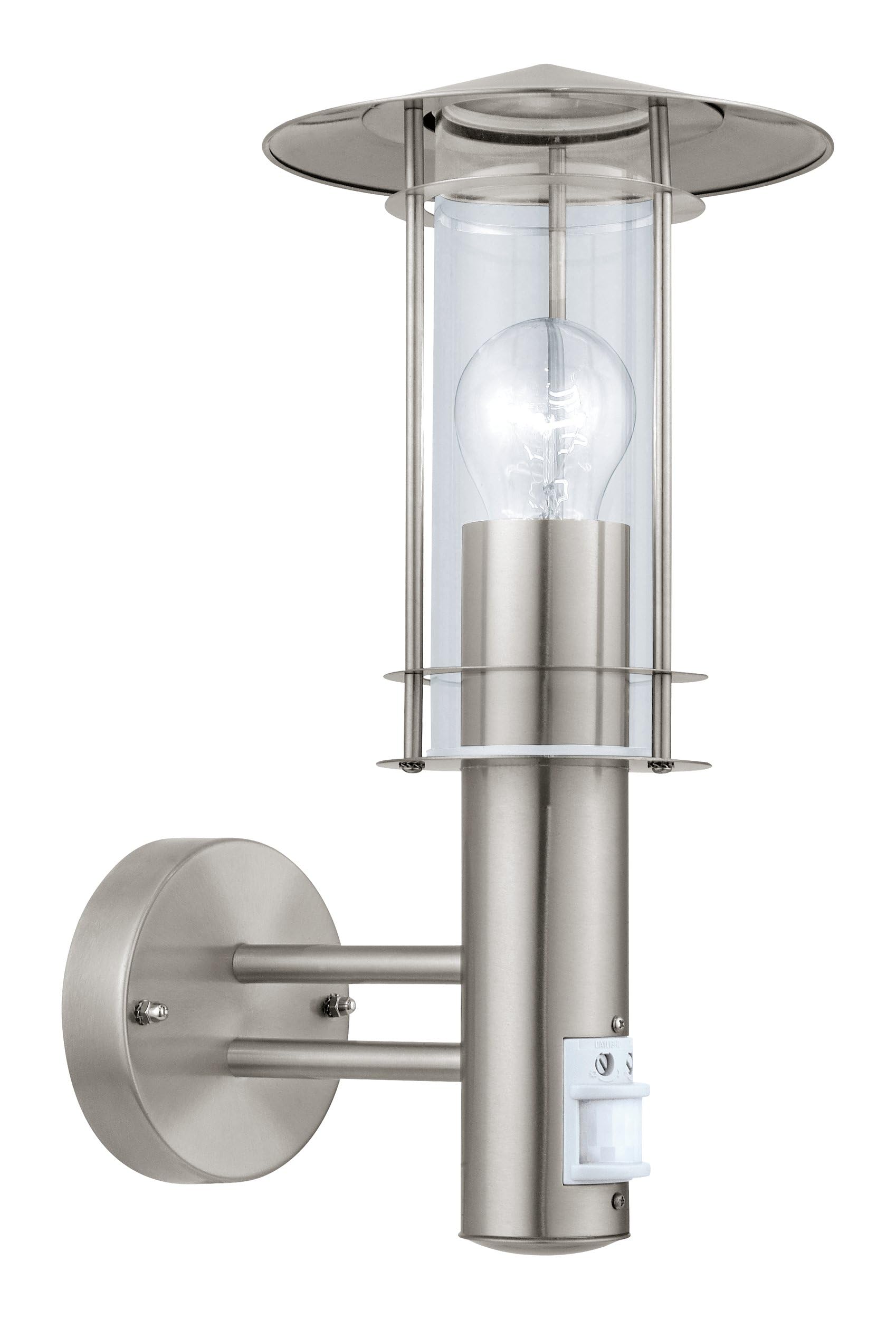 eglo-lisio-au-en-wandlampe-edelstahl-mit-bewegungsmelder-e27-ip44 image 1