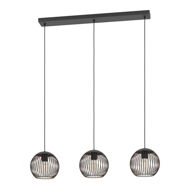 eglo-almanzora-pendelleuchte-3-flammig-e27-90-cm-schwarz-kupfer image 1