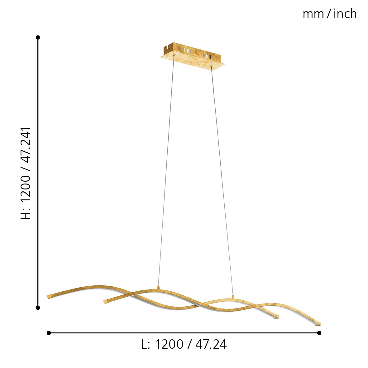 eglo-miraflores-led-pendelleuchte-2-flammig-120-cm-gold-wei image 2