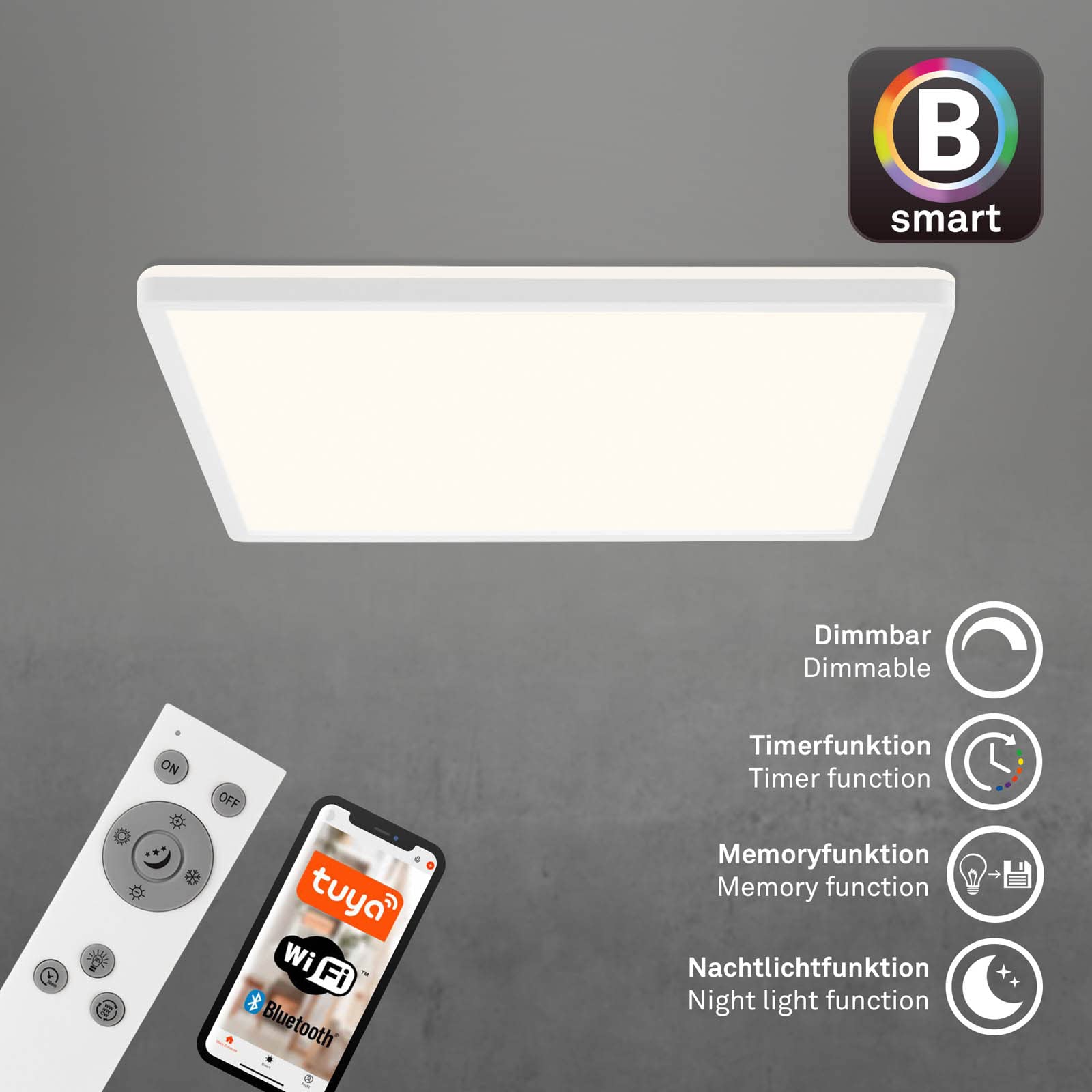 briloner-smart-home-led-deckenlampe-flach-42x42-cm-wei-mit-alexa-fernbedienung-u image 5