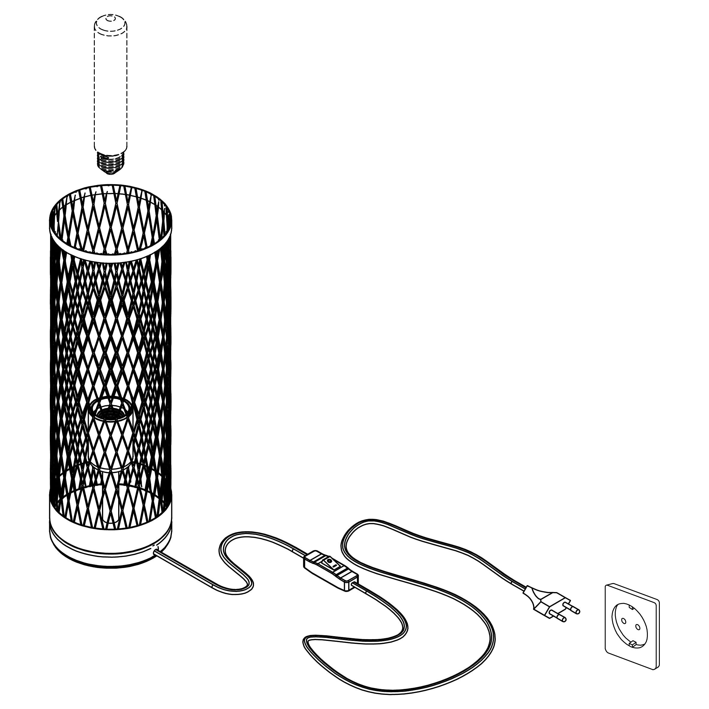 eglo-redcliffe-tischlampe-industrial-schwarz-e27-metall-gitter-38-cm image 7