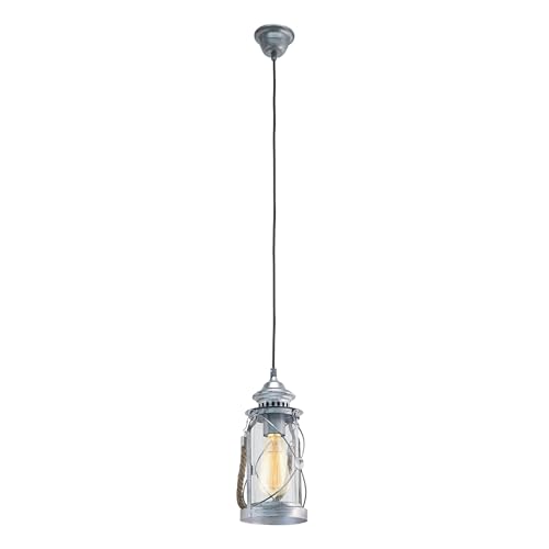 eglo-bradford-vintage-pendellampe-laterne-stahl-silber-antik-klares-glas-e27 image 5