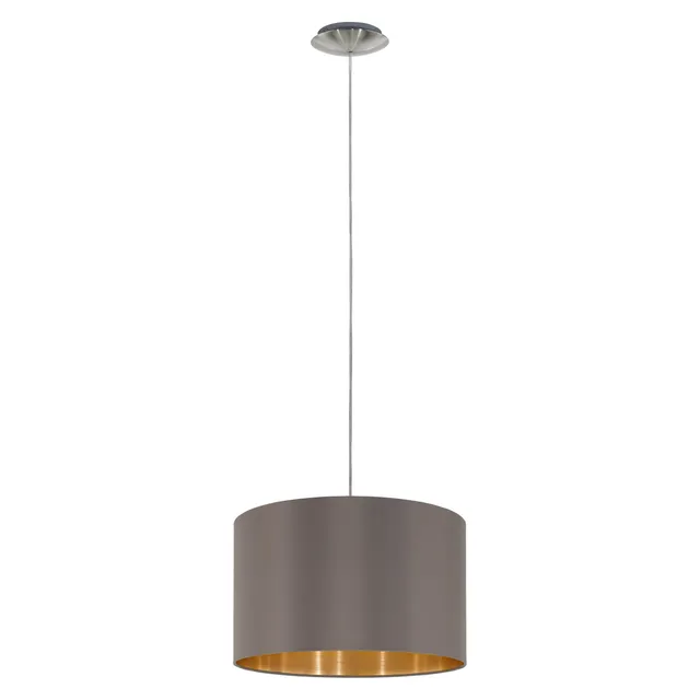 eglo-maserlo-pendellampe-textil-38-cm-metall-nickel-matt-cappuccino-gold-e27 image 1