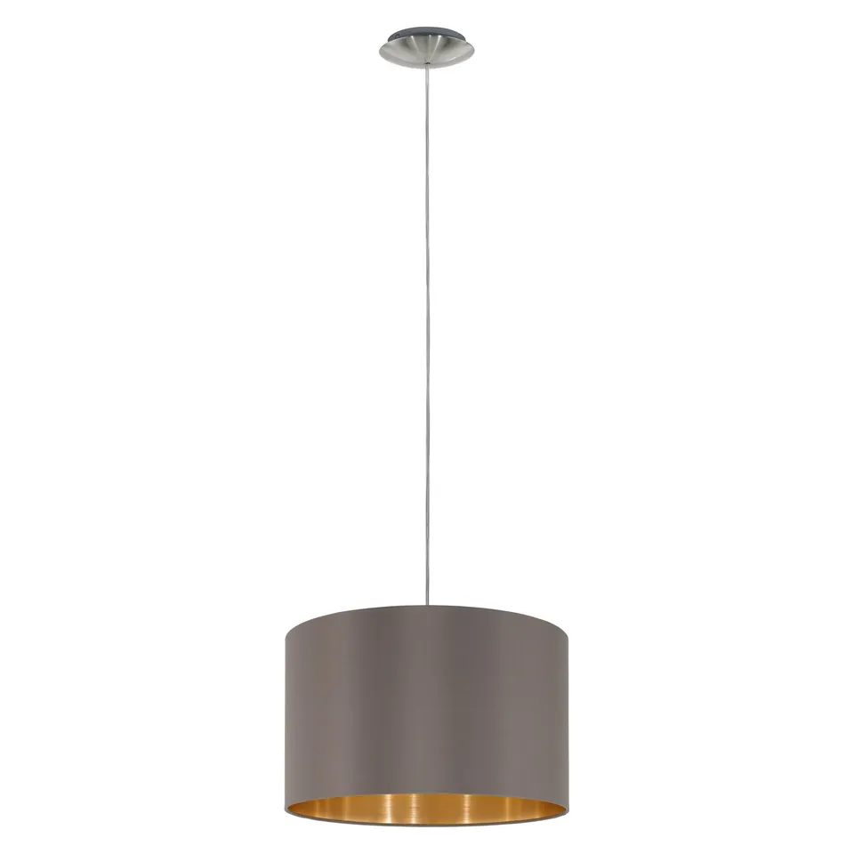 eglo-maserlo-pendellampe-textil-38-cm-metall-nickel-matt-cappuccino-gold-e27 image 1