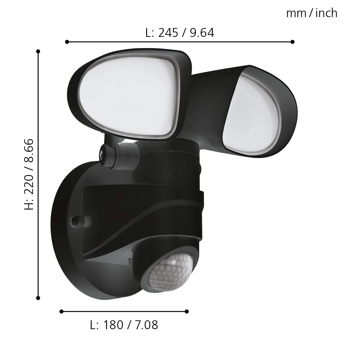 eglo-pagino-led-au-en-wandleuchte-2-flammig-mit-bewegungsmelder-schwarz-ip44 image 6