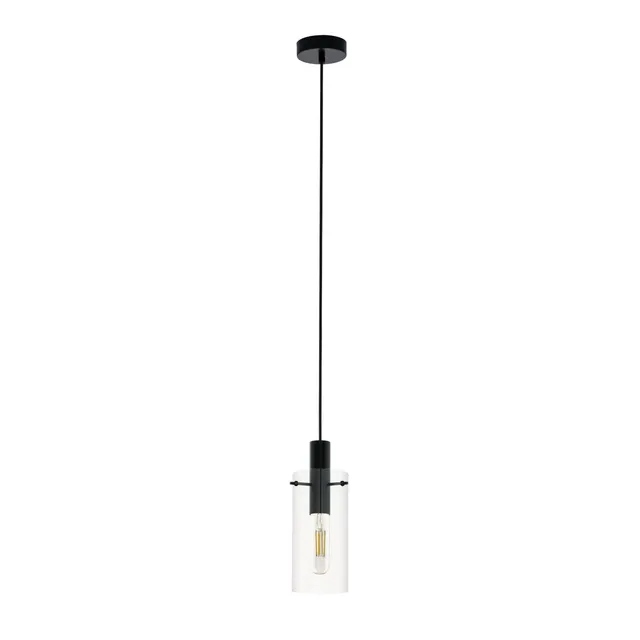eglo-montefino-pendelleuchte-1-flammig-h-ngelampe-schwarz-mit-klarglas-e27 image 1