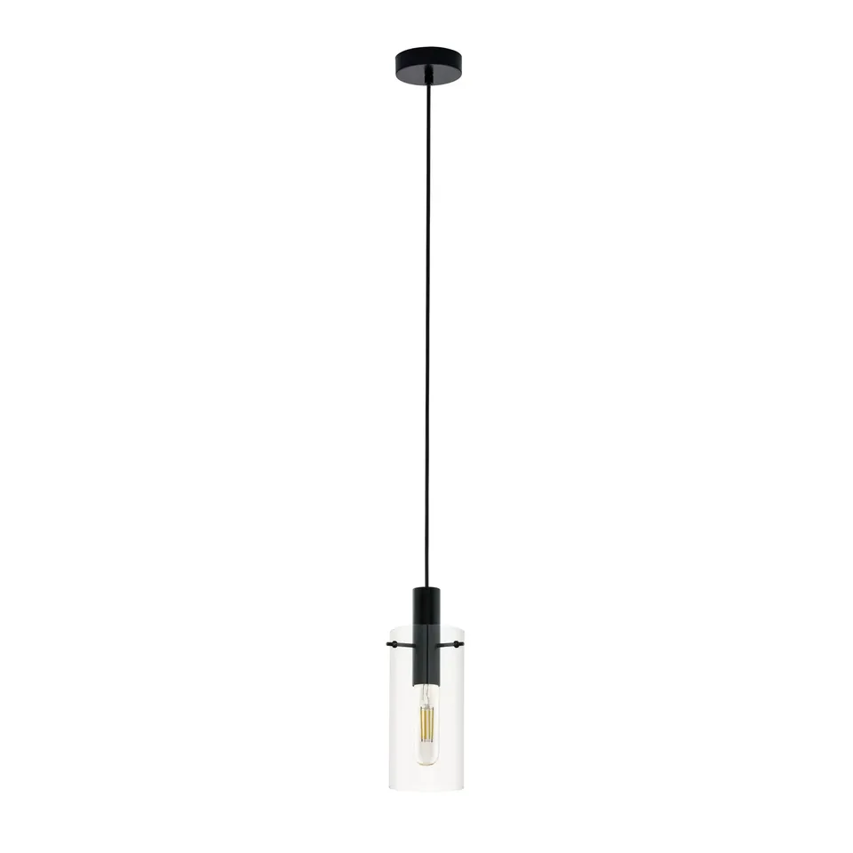eglo-montefino-pendelleuchte-1-flammig-h-ngelampe-schwarz-mit-klarglas-e27 image 1