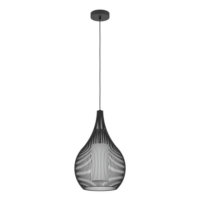 eglo-razoni-1-pendelleuchte-h-ngeleuchte-metall-schwarz-glas-wei-e27-42-5-cm image 1