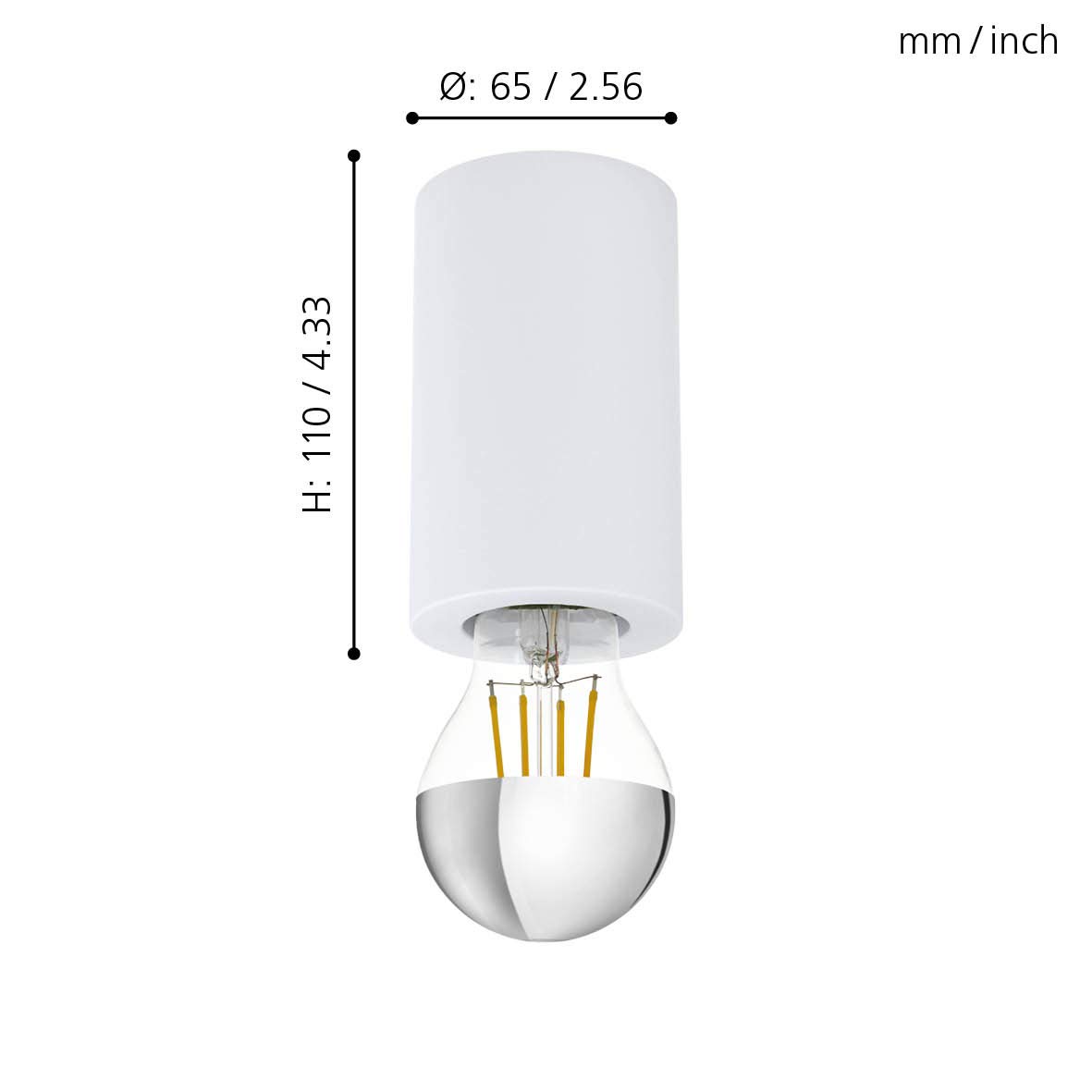 eglo-saluzzo-deckenleuchte-e27-6-5-cm-aufbau-spot-wei-aus-stahl image 2