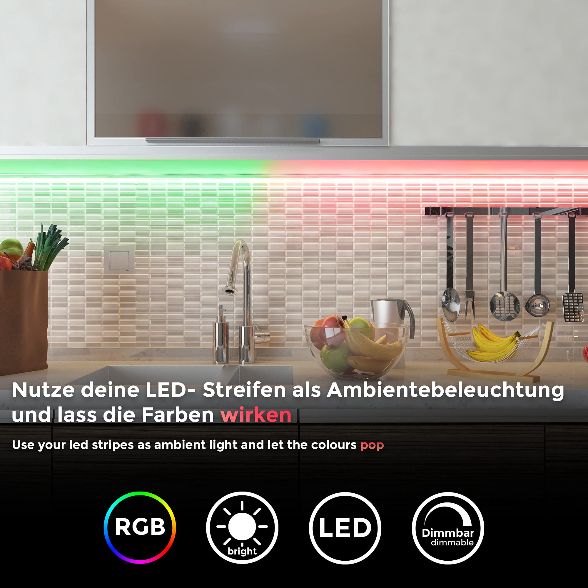 b-k-licht-smart-usb-led-strip-2m-rgb-dimmbar-wifi-app-sprache-schwarz image 4