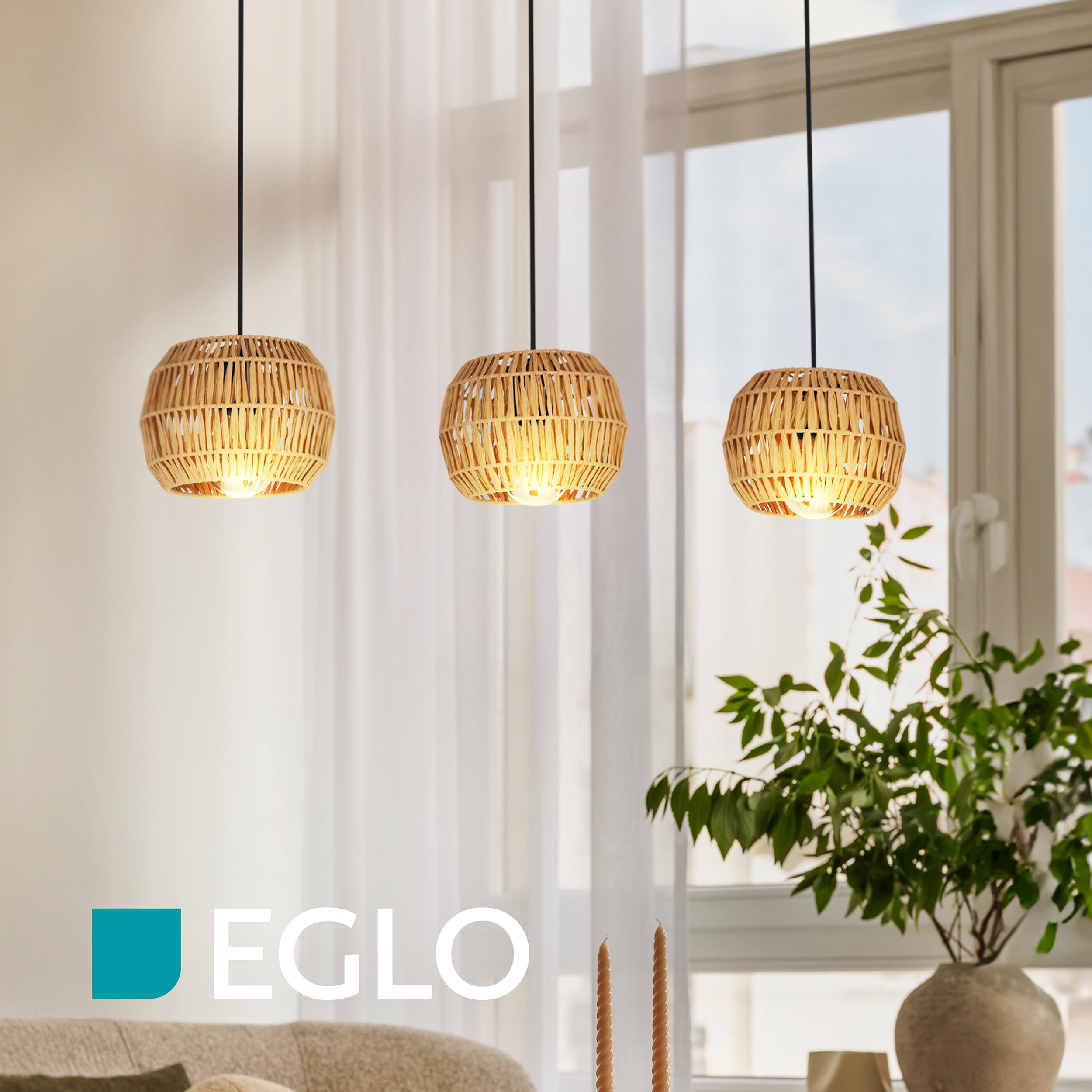 eglo-sheldon-3-flammige-pendelleuchte-91-cm-boho-bast-e27-schwarz image 3