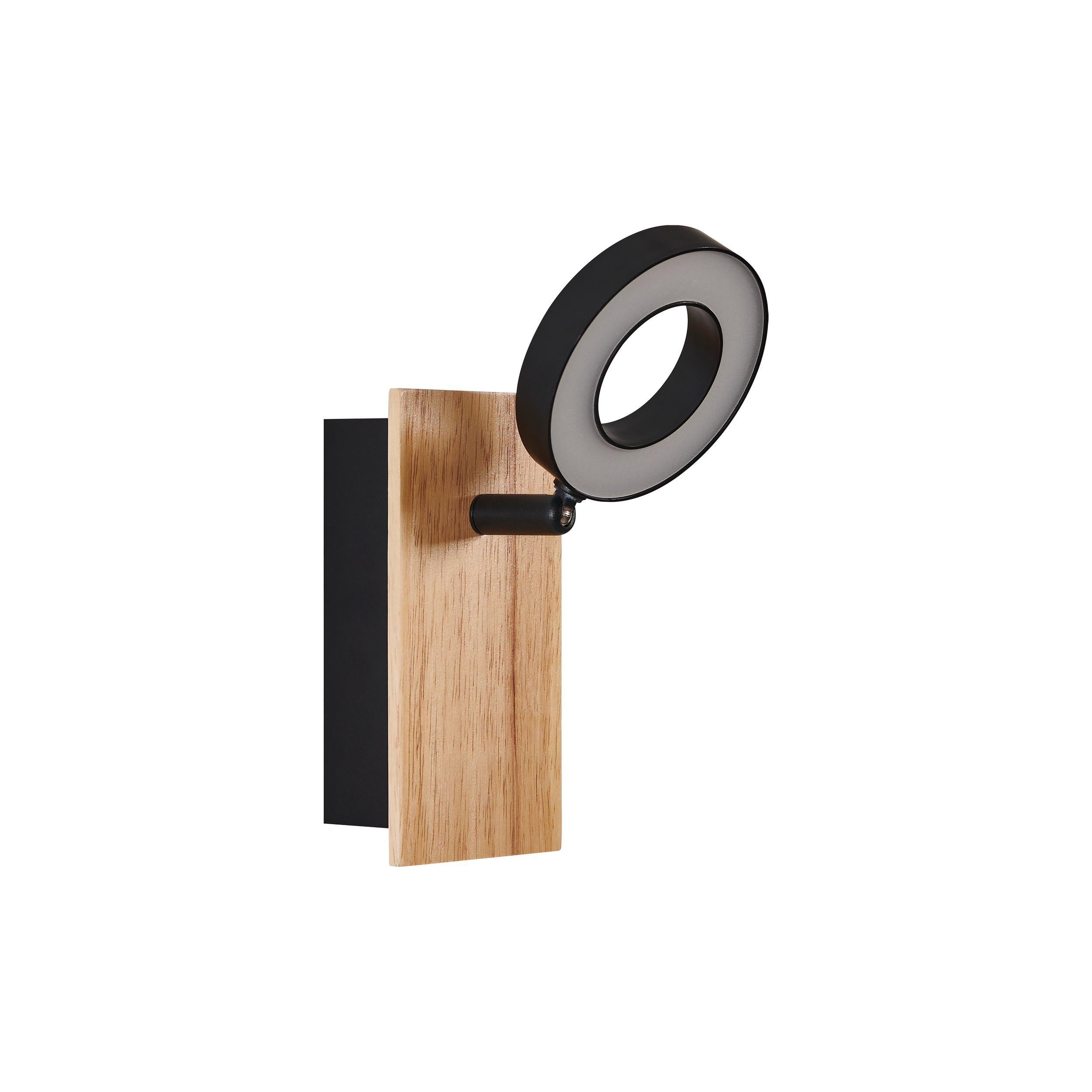 eglo-rielves-led-wandleuchte-schwenk-spot-holz-schwarz-4-2w-3000k image 2
