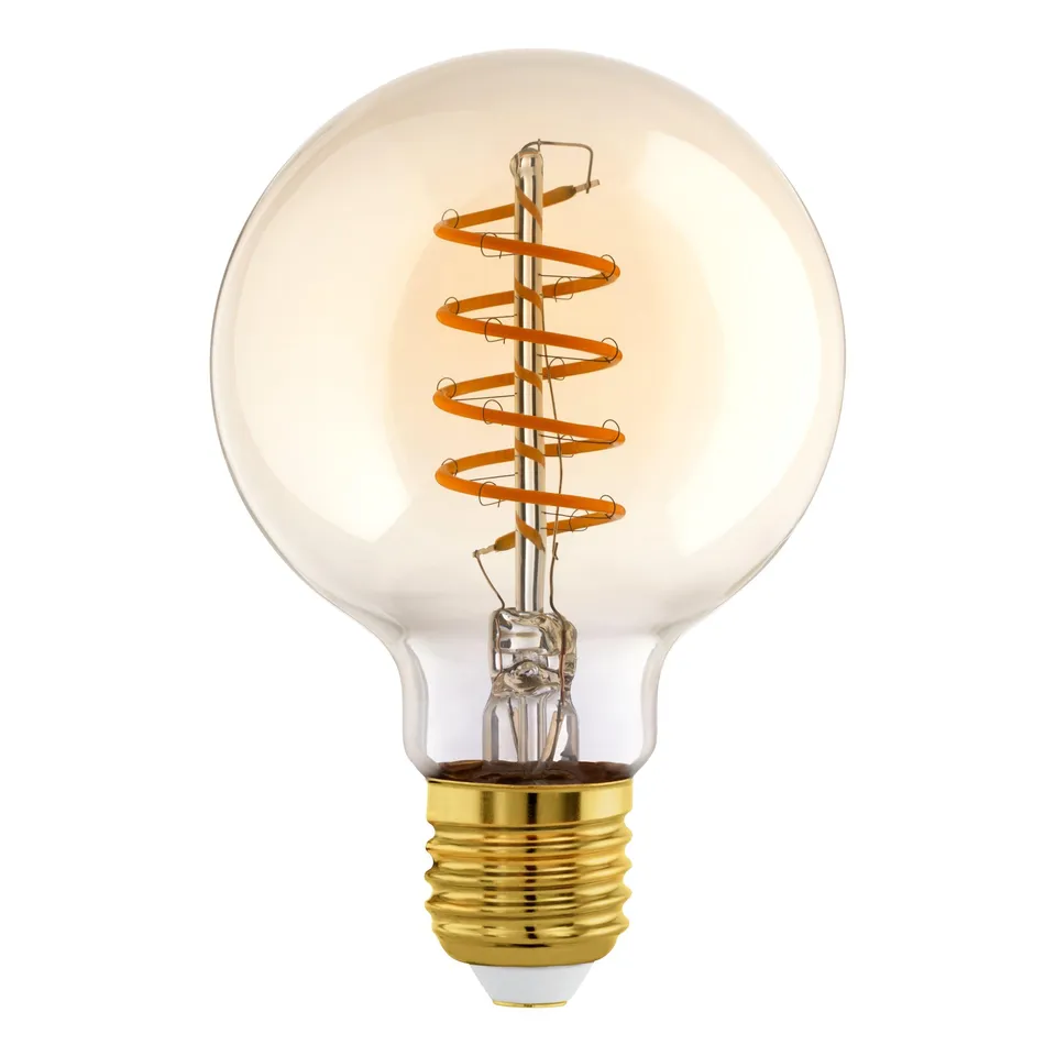 eglo-spiral-vintage-led-globe-e27-g95-9-5-cm-dimmbar-7w-700lm-2000-3000k-amber image 1