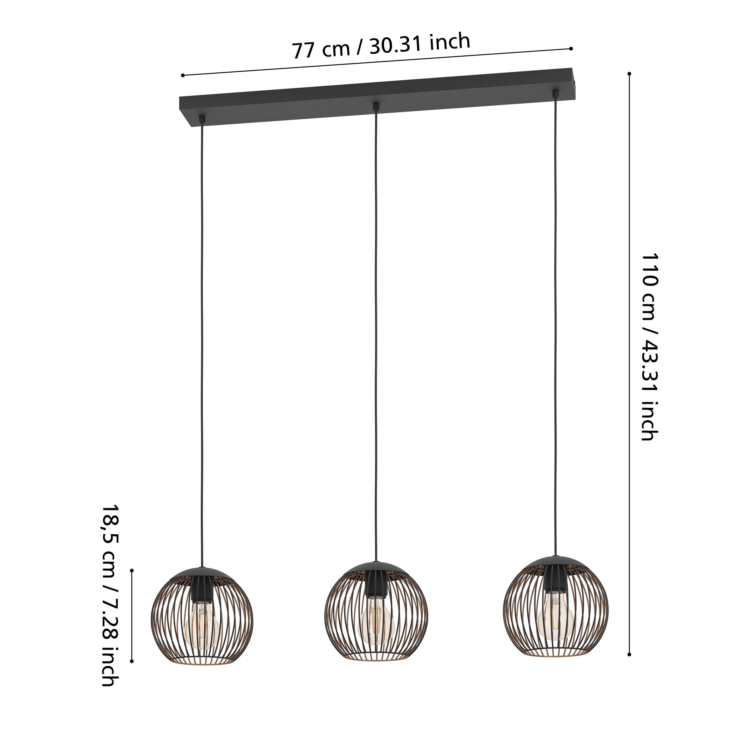 eglo-almanzora-pendelleuchte-3-flammig-e27-90-cm-schwarz-kupfer image 4