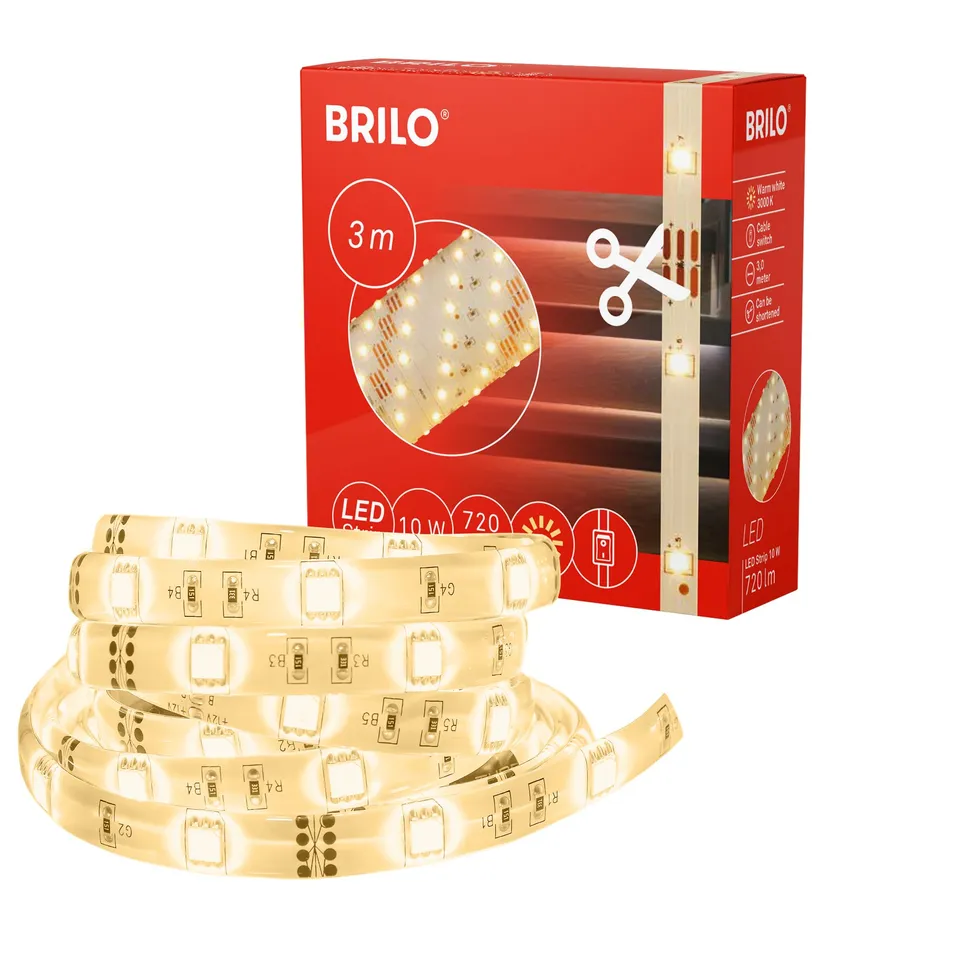 briloner-led-strip-3m-mit-fernbedienung-warmwei-selbstklebend image 1