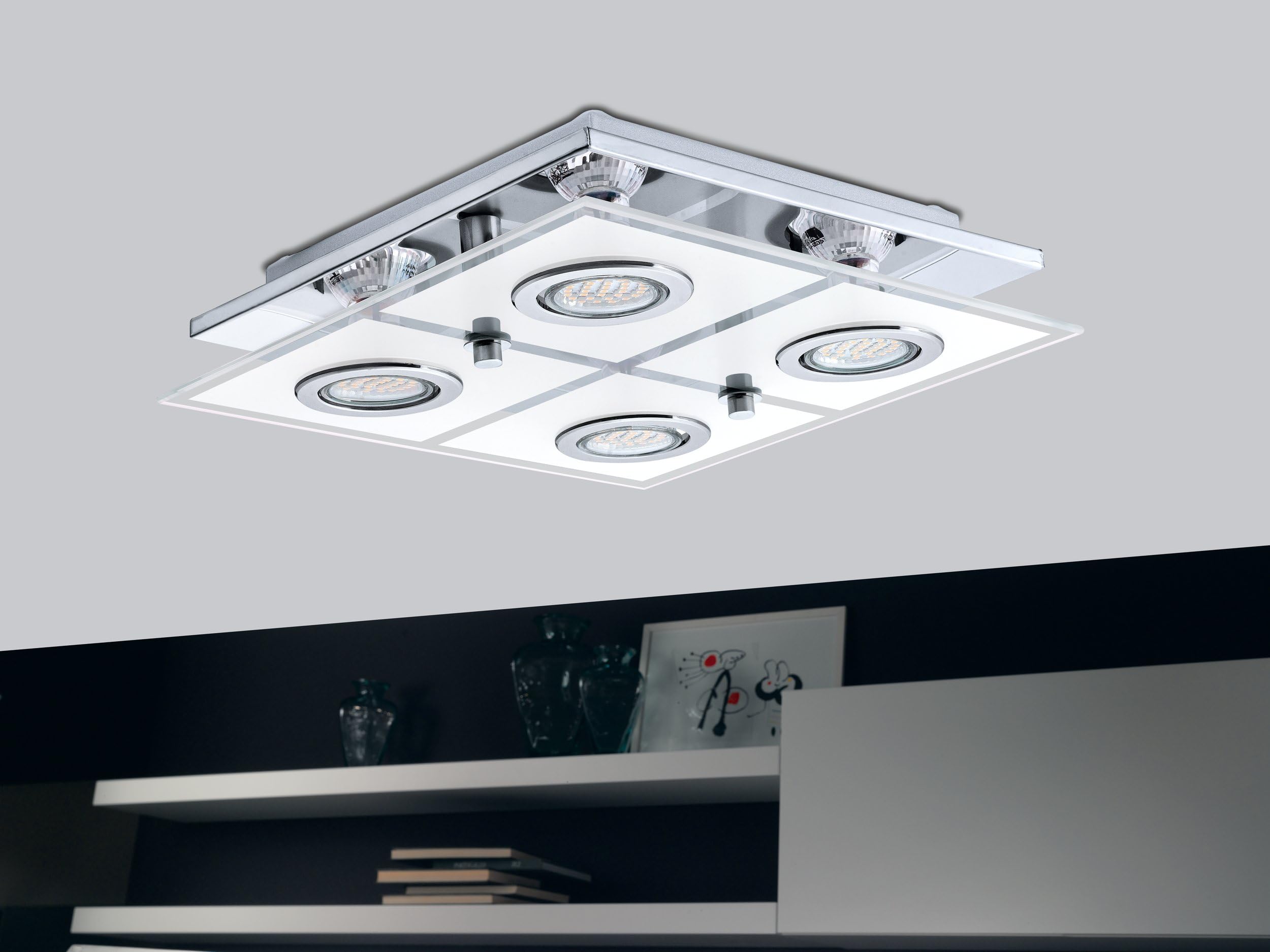 eglo-deckenlampe-cabo-4-flammig-led-deckenleuchte-gu10-edelstahl-mit-glas-wei-29 image 2