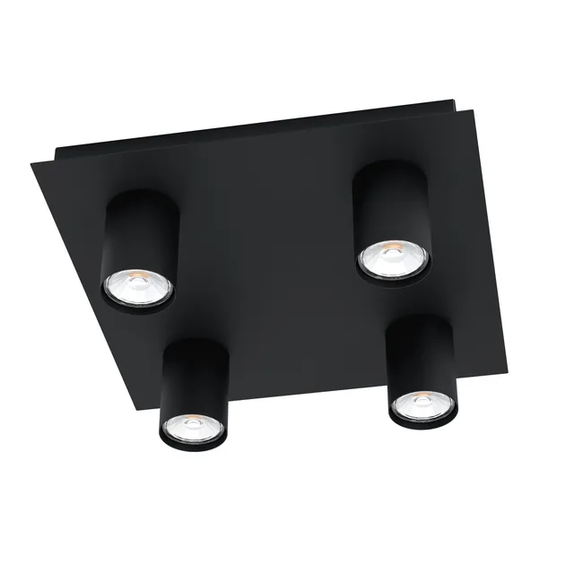 eglo-valcasotto-led-deckenleuchte-4-flammig-gu10-schwarz-32-cm image 1