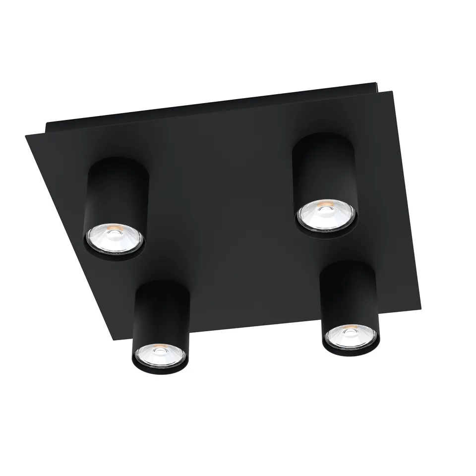 eglo-valcasotto-led-deckenleuchte-4-flammig-gu10-schwarz-32-cm image 1