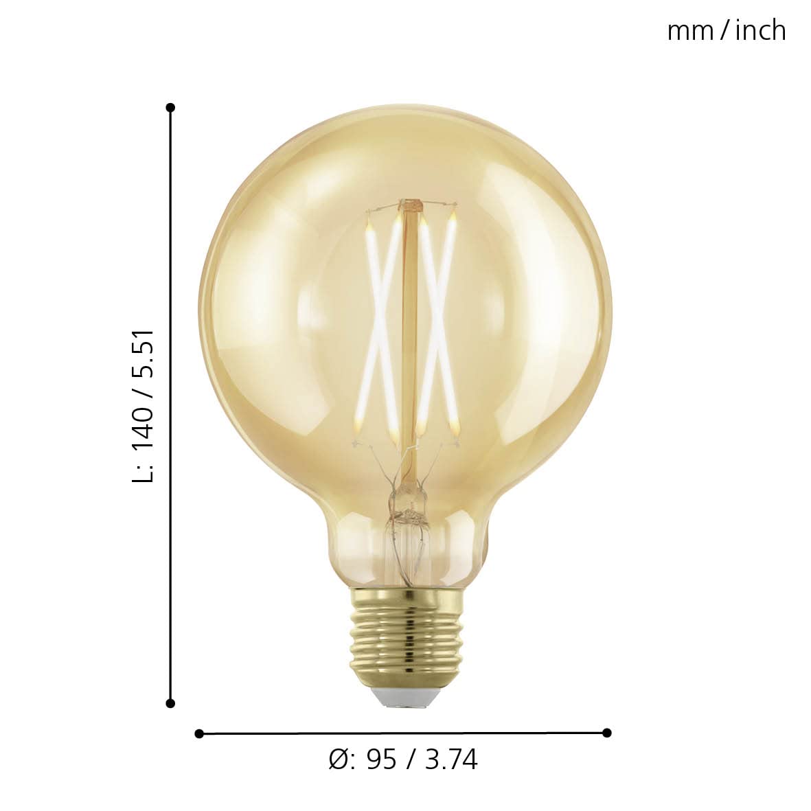 eglo-golden-vintage-led-leuchtmittel-e27-g95-globe-dimmbar-9-5-cm image 4