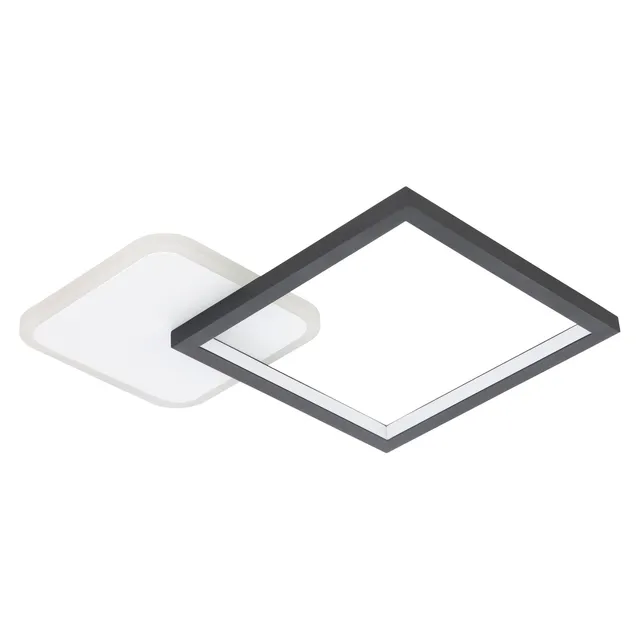 eglo-gafares-dimmbare-led-deckenleuchte-33x33cm-mit-fernbedienung-wei-schwarz image 1
