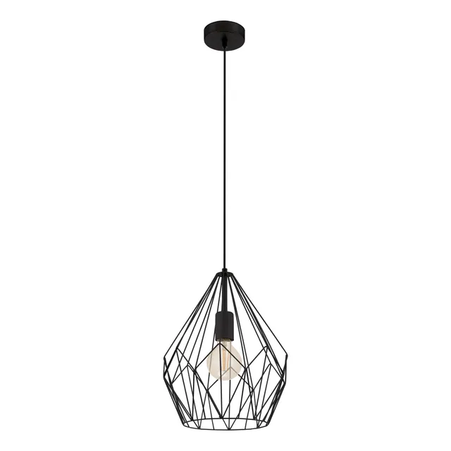 eglo-carlton-pendellampe-vintage-draht-schwarz-e27-31-cm image 1