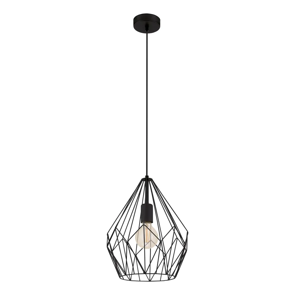 eglo-carlton-pendellampe-vintage-draht-schwarz-e27-31-cm image 1