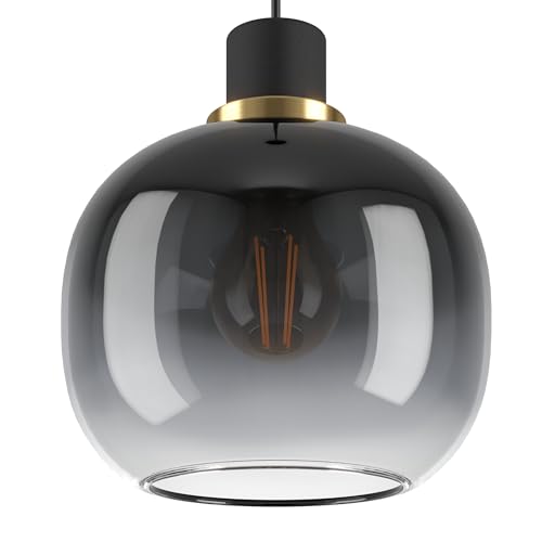 eglo-oilella-h-ngelampe-e27-rauchglas-19-cm-schwarz-messing image 8