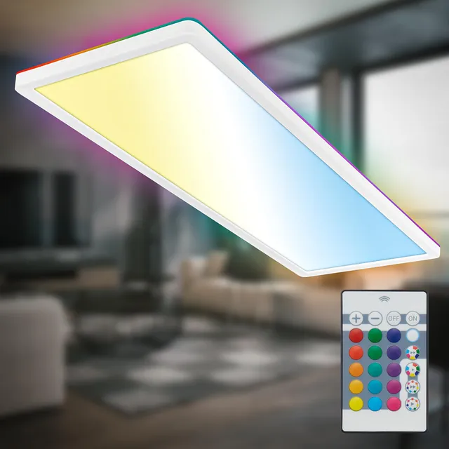 briloner-b-k-licht-led-deckenlampe-flach-58x20cm-mit-fernbedienung-rgb-backlight image 1