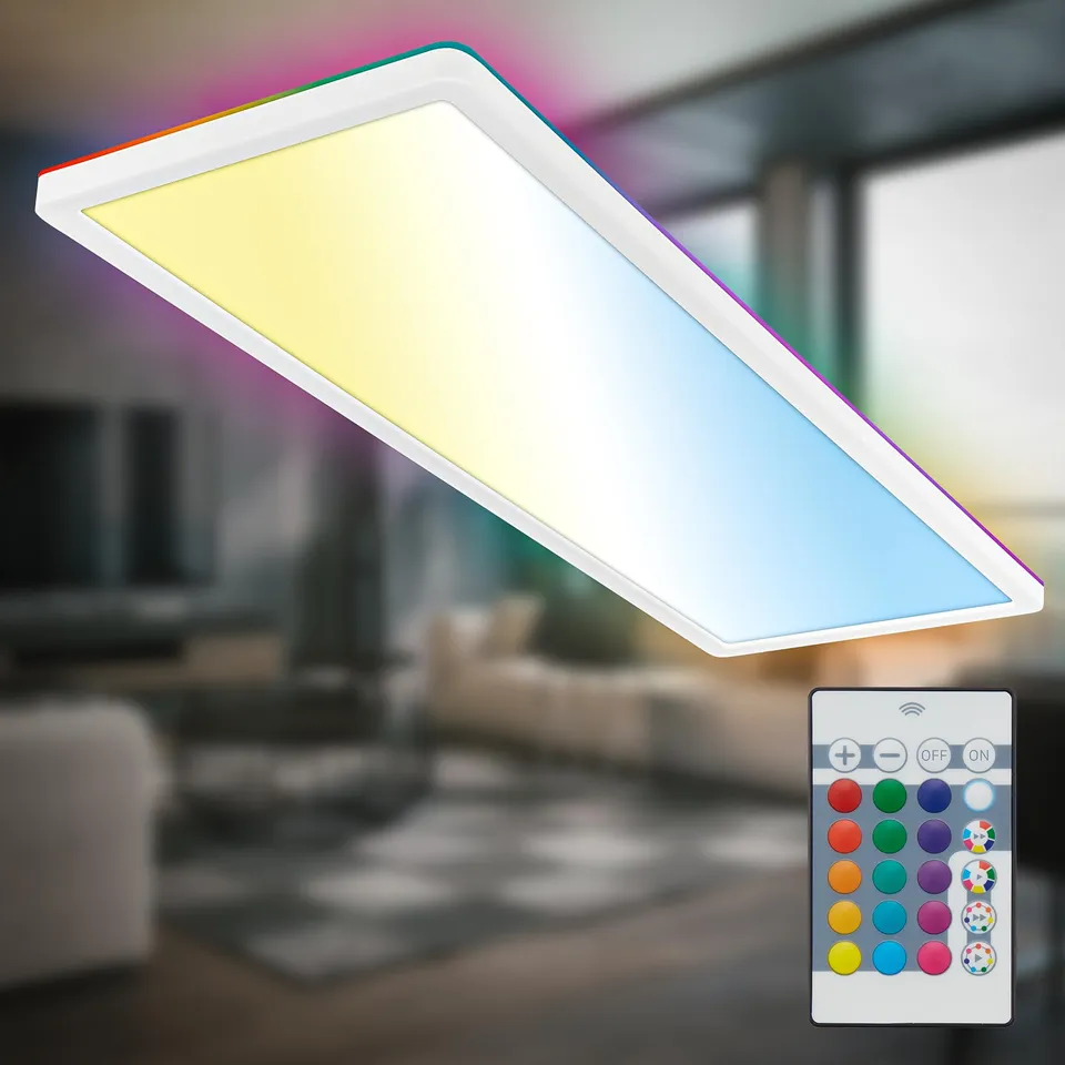 briloner-b-k-licht-led-deckenlampe-flach-58x20cm-mit-fernbedienung-rgb-backlight image 1