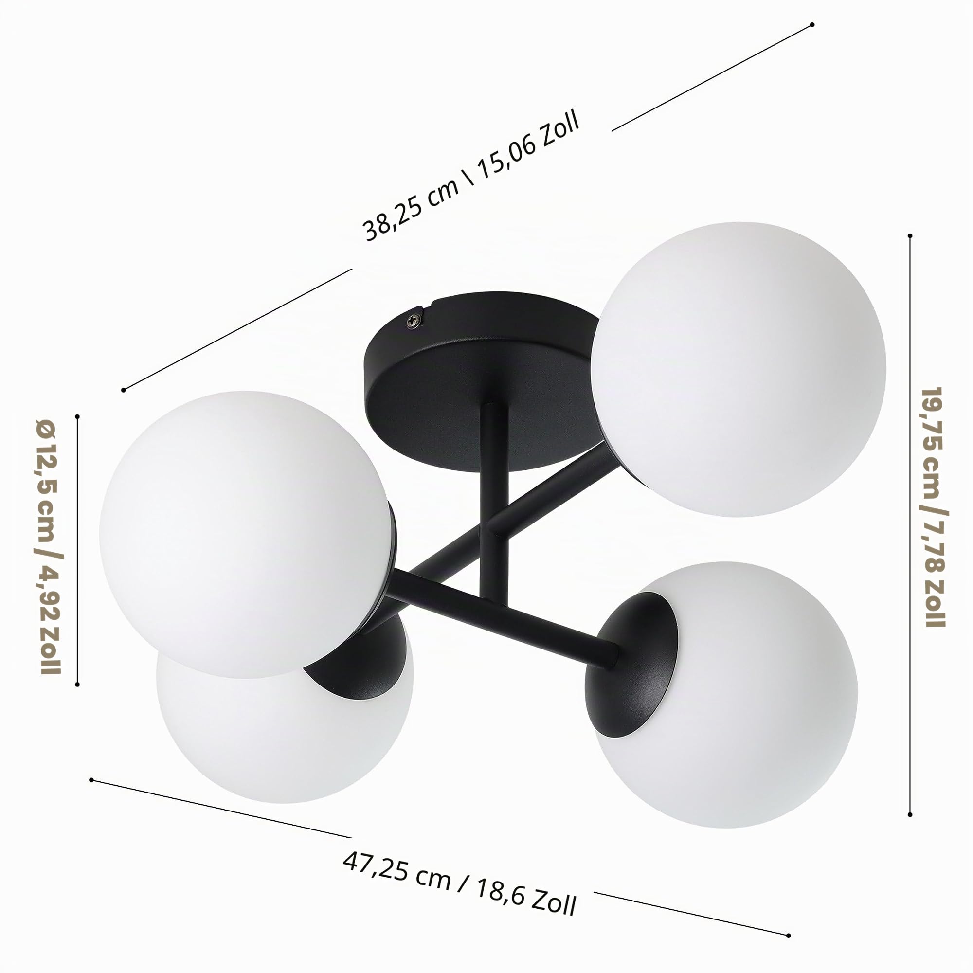 eglo-castrovido-deckenlampe-4x-g9-glaskugeln-schwarz-wei image 5