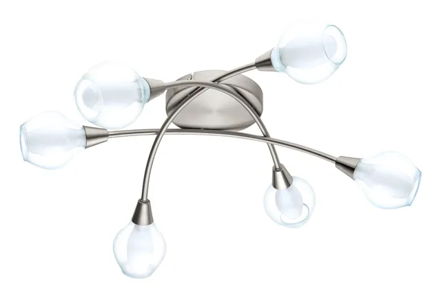eglo-arnado-deckenlampe-6-flammig-g9-nickel-matt-glas-satiniert-59-5-cm image 1