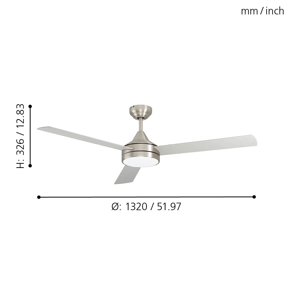 eglo-sesimbra-deckenventilator-mit-licht-132-cm-nickel-3-flammig-dimmbar image 2