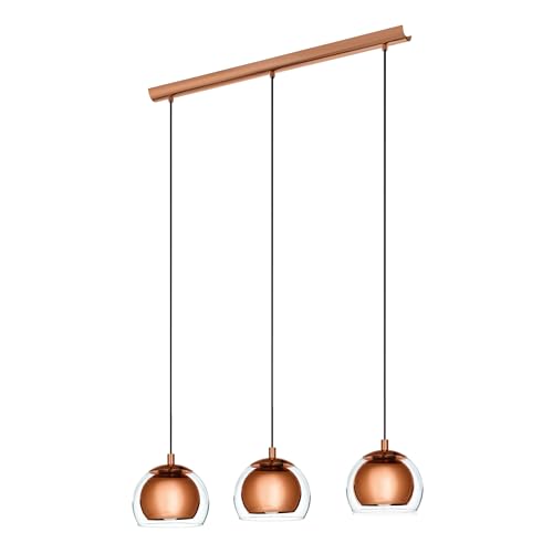 eglo-rocamar-pendelleuchte-3-flammig-h-ngelampe-metall-kupfer-glas-klar-e27 image 8