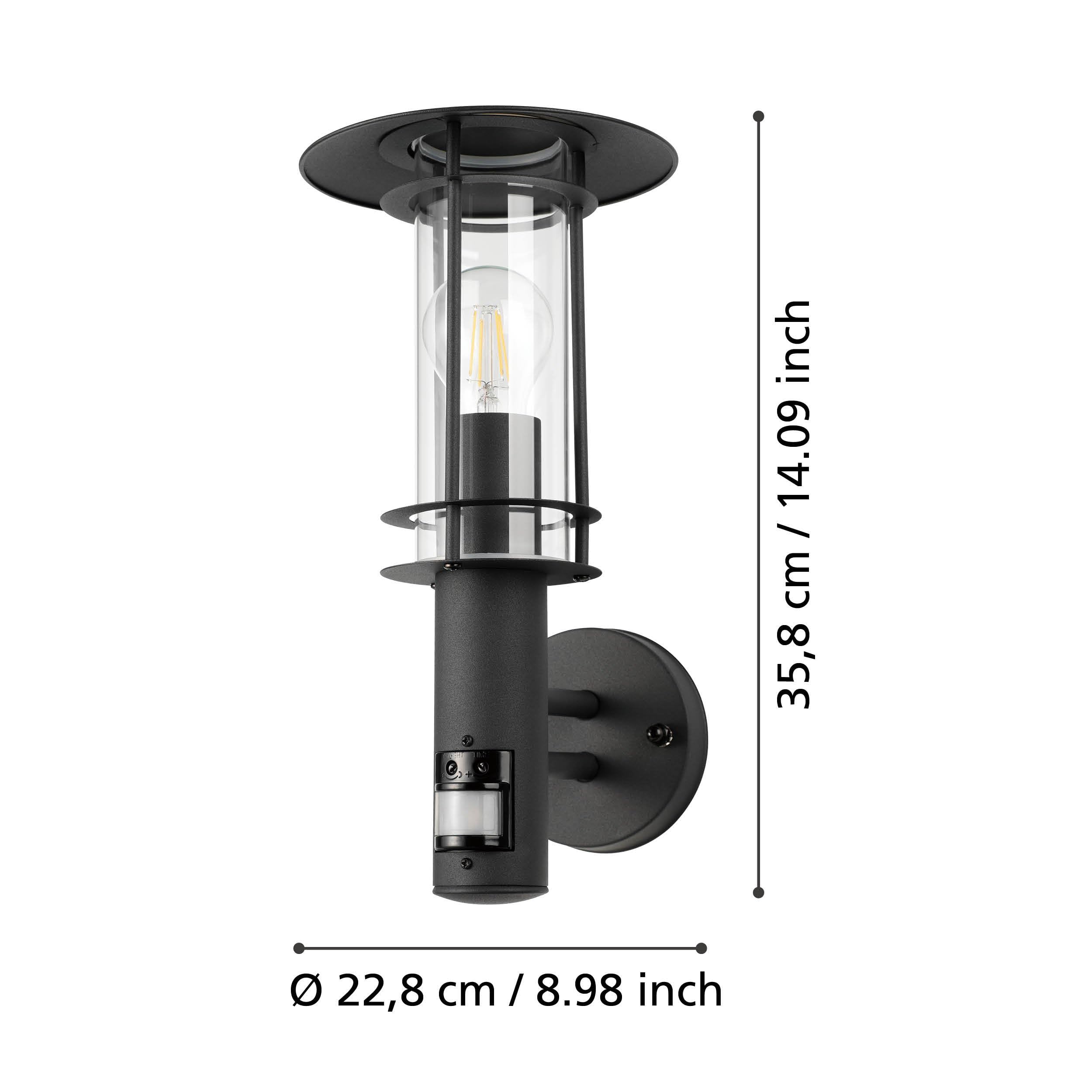 eglo-lisio-1-wandlampe-innen-e27-ip44-schwarz-klar-36-cm image 3