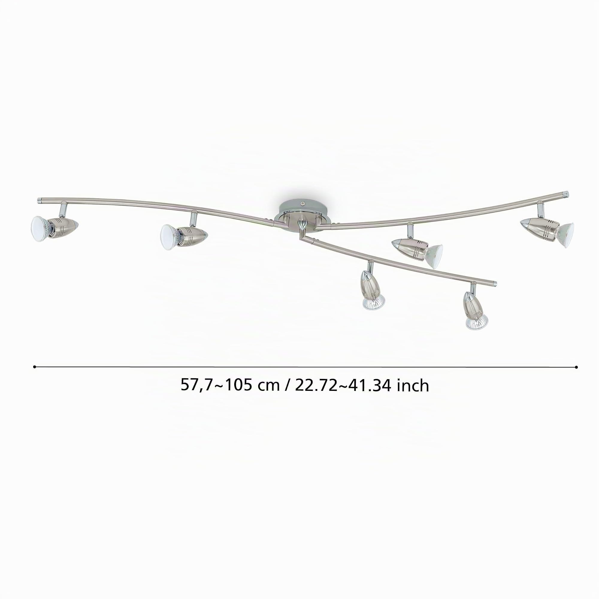 eglo-deckenleuchte-magnum-led-6-flammig-105cm-nickel-matt-chrom-schwenkbar-gu10- image 2