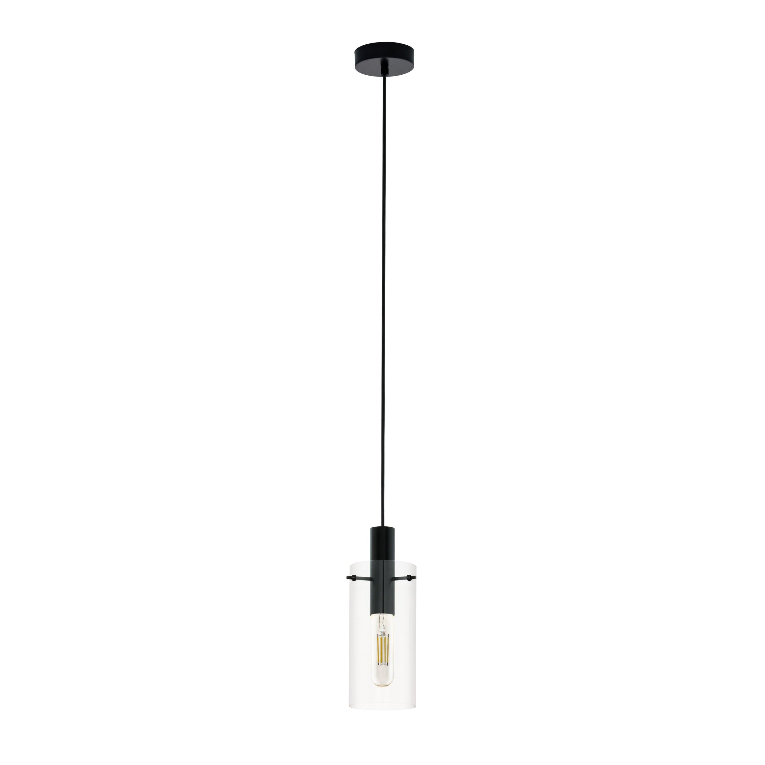 eglo-montefino-pendelleuchte-1-flammig-h-ngelampe-schwarz-mit-klarglas-e27 image 1